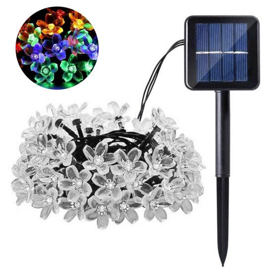 Lai Lighting 7 m Solar 50 LEDs Fairy Blossom Strings Light Wasserdichte Gartenlampe