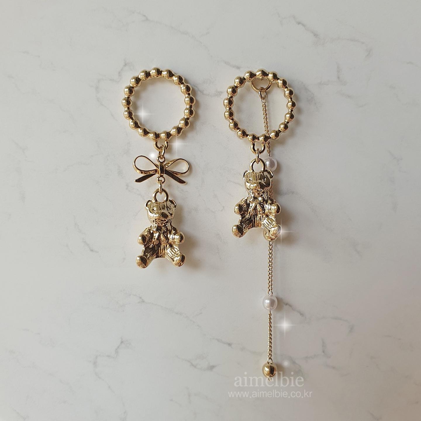 

You are my Teddy bear Earrings - Gold ver. золотий