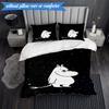 3PCS White Hippo Fishing Adventure Bedding Set,Including 1pc Duvet Cover And 2pcs Pillowcases Perfect for Bedroom, Dormitory, Fan Christmas Gift
