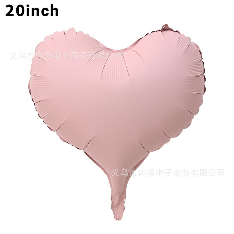 20 Inch Matte Crooked Heart Aluminum Film Balloon Candy Color Curved Love Helium Balloon Party Decoration