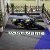 Custom Name Yamaha Racing Crystal Velvet Floor Rug Personalized Text Soft Carpet Home Decor