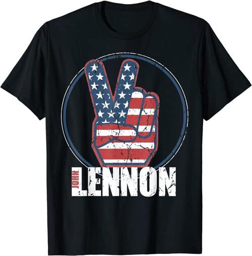 John Lennon Red White Blue Peace T-Shirt Unisex T-Shirt S