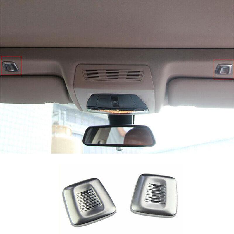 Fit For BMW 7 Series 2016- Matte Silver Car Inner Microphone Cover Trim 2PCS