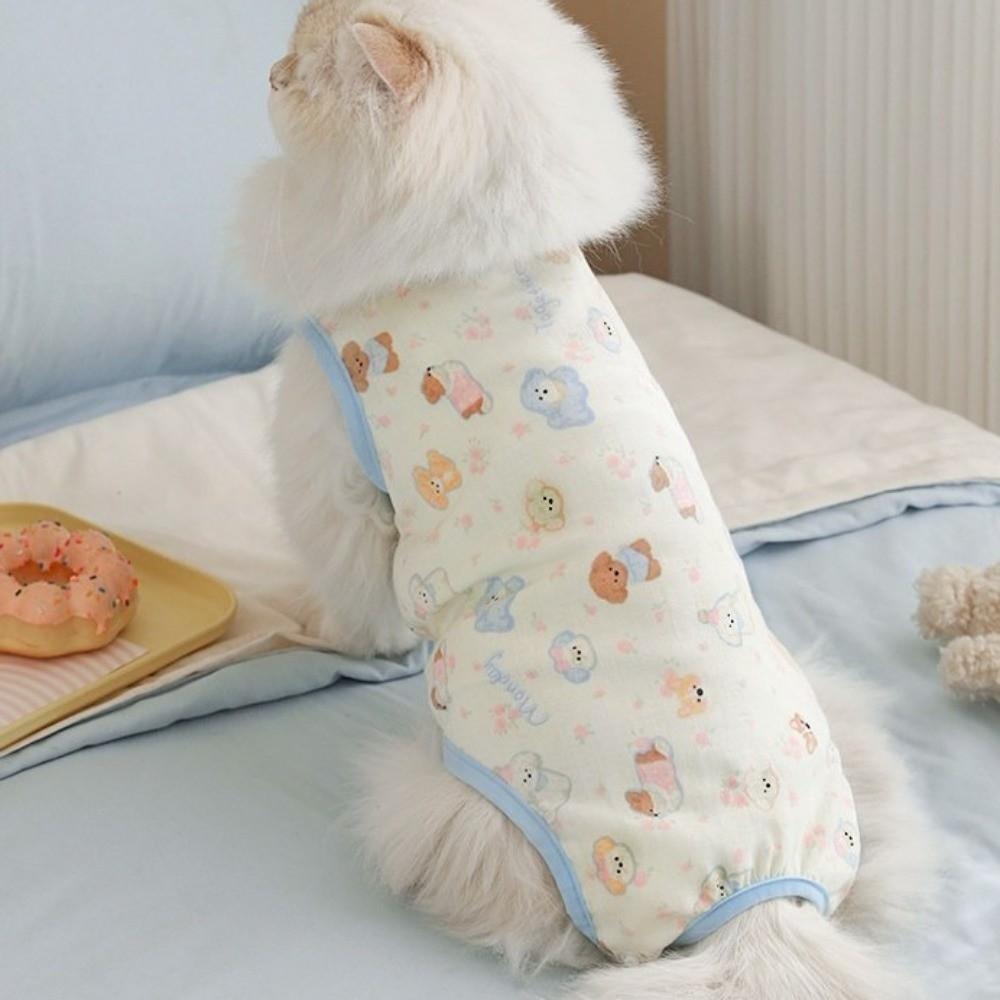 Comfortable Cat Recovery Clothing Breathable Pet Anti-Licking Vest Pet Estrus Period