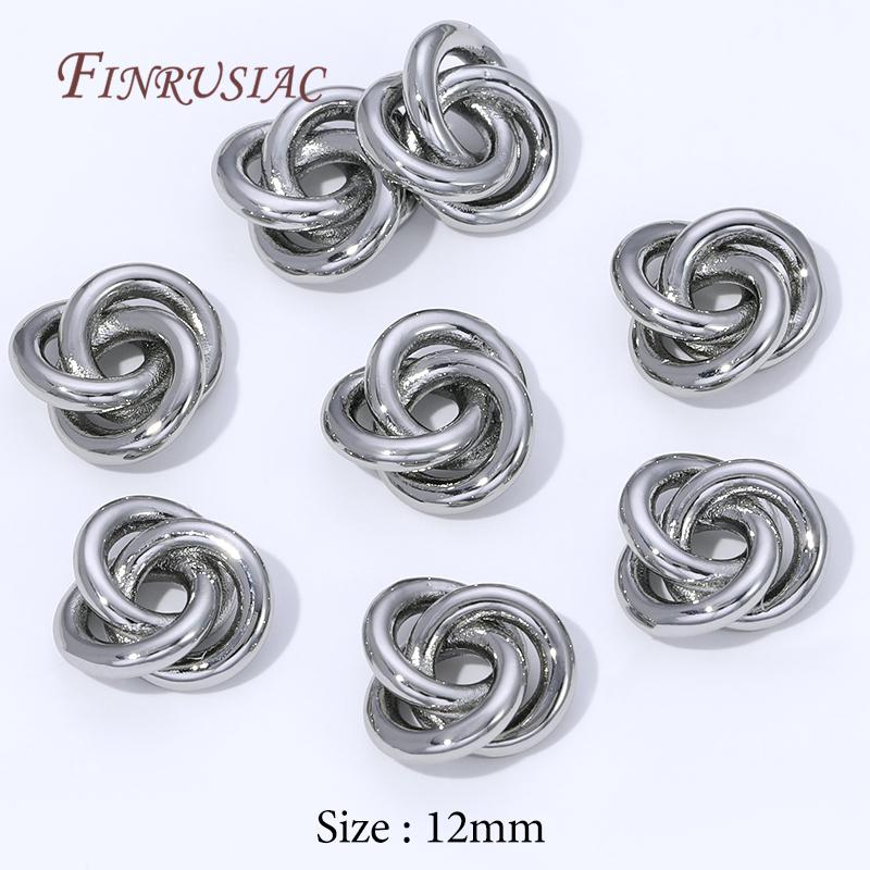 4/8Pcs 18K Gold Plated Decorative Beads,Spacer Beads For Jewelry Making,Metal Separator Bead For Bracelets DIY Accessories