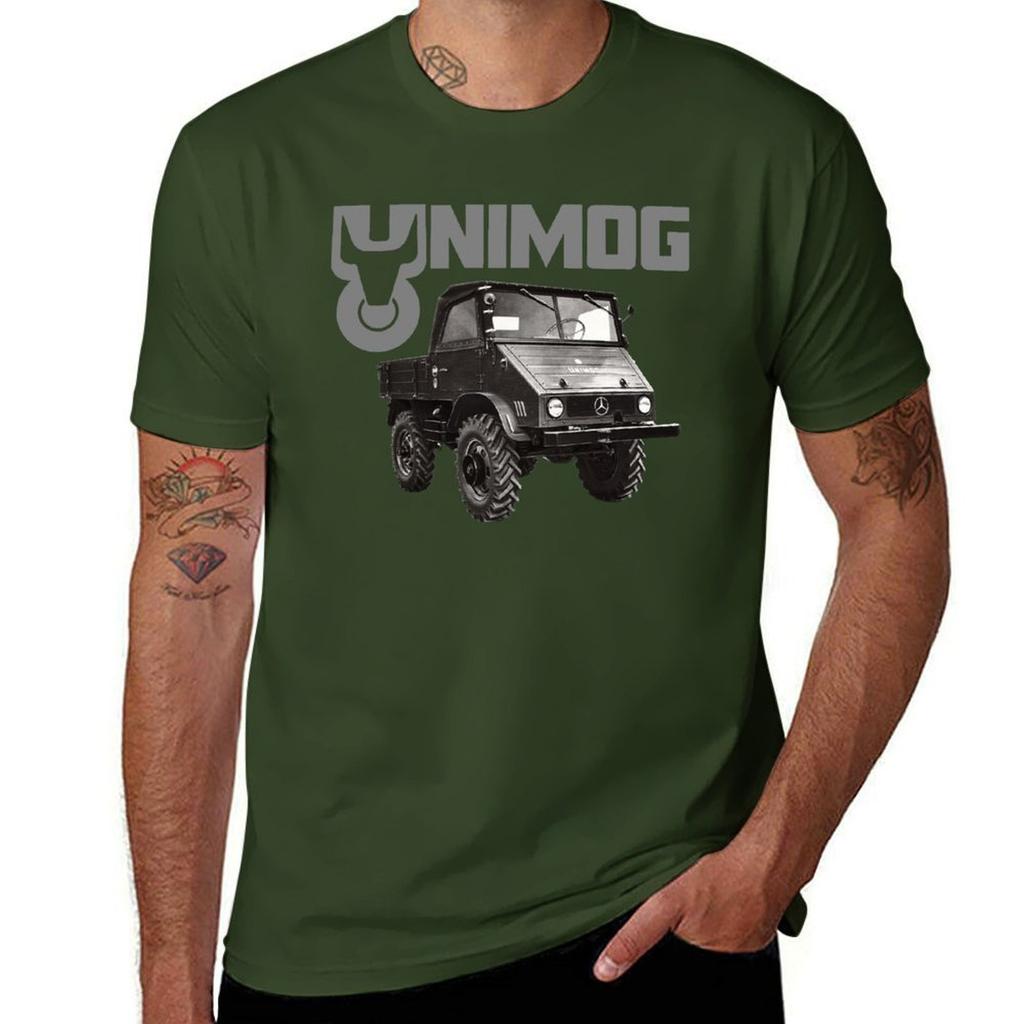 UNIMOG oldschool (auf schwarz) T-Shirt Vintage-Kleidung Schwergewichte Bluse Herren-T-Shirts