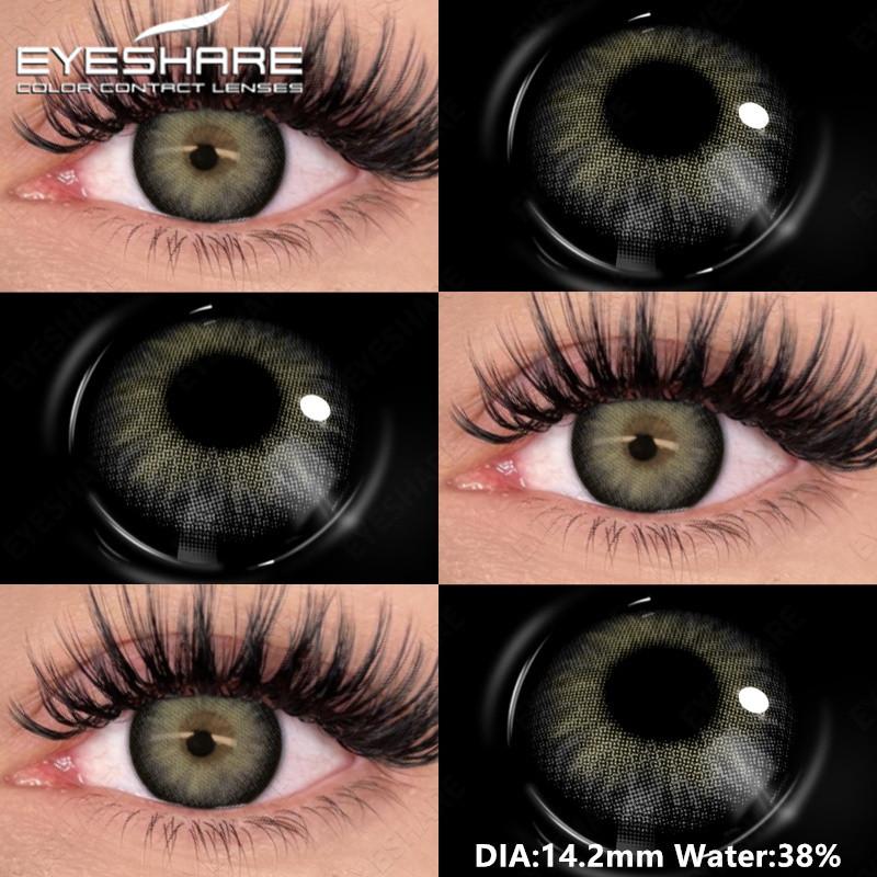 EYESHARE 1 Pair Fashion Colored Contact Lenses for Eyes Black Pupils Blue Green Cosmetics Yearly