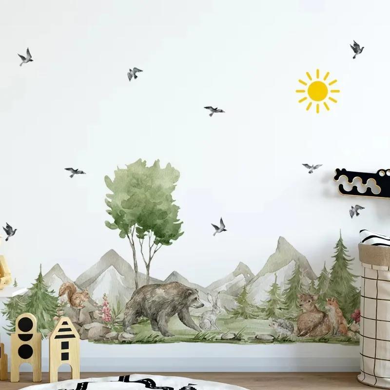 New Wildlife Rainforest Sticker Bedroom Living Room Background Wall Decoration Wall Decal