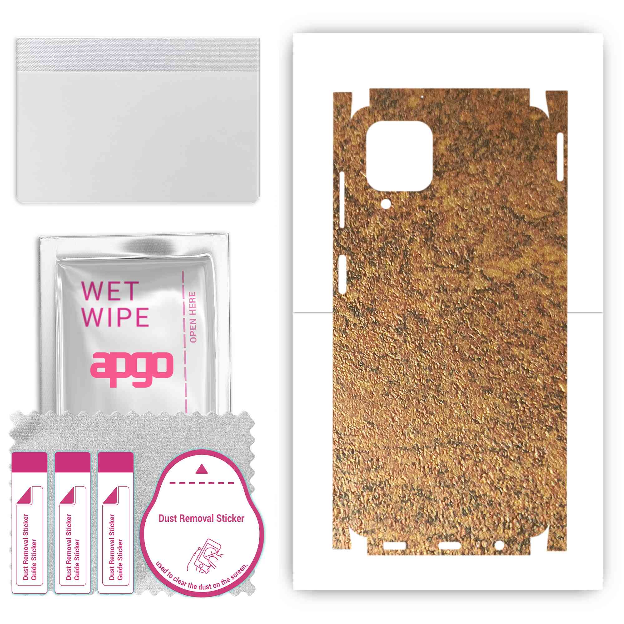 

apgo Protective Skin Sticker for the back+sides compatible with Samsung Galaxy F12, Full Wrap Film, Foil, Vinyl - Pattern Rusty Copper