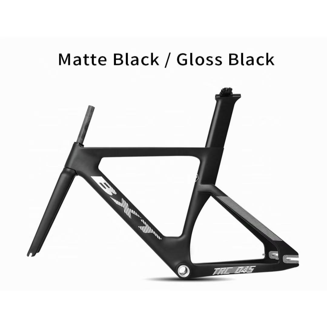 

BXT Carbon Track Frame Carbon BSA Fiber Racing Tracking bike Frameset Fixed Gear bike frame 120*9mm rear tail hook Bicycle Parts BXT Logo Black Gloss-57