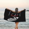 Minimalist Racing Speedometer Checkered Flag Beach Towel Ultra Absorbent Cool Room Stuff Bath Towel for Men Gym Swimming Outdoor
