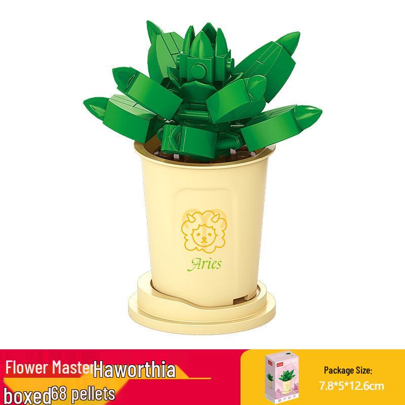 Lele Brothers Zodiac Flower Pot Building Blocks for Kids