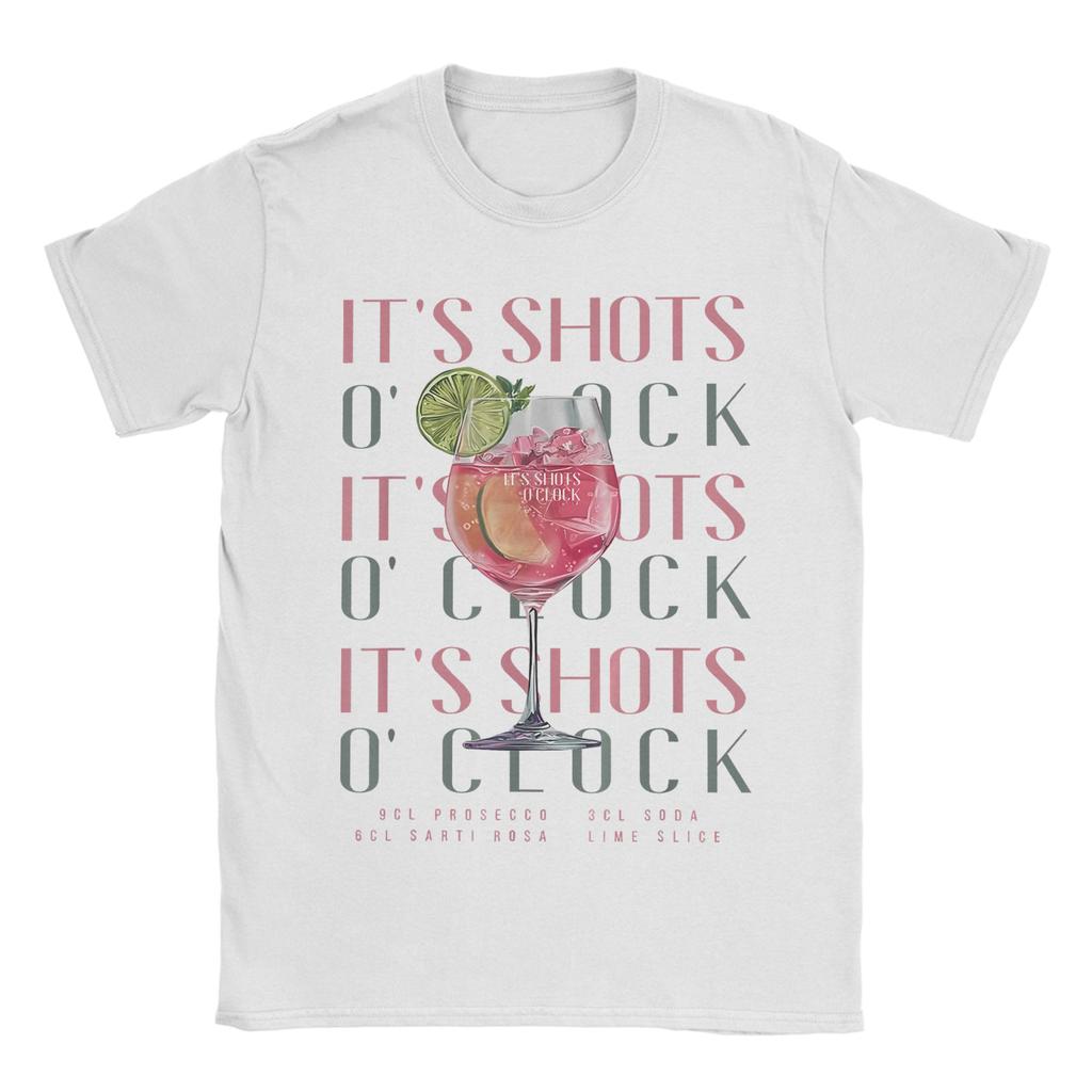 Funny It is Shot O Clock Somewhere Barhopping Drinking Party Tshirt Cotton Clothes Vintage O-neck