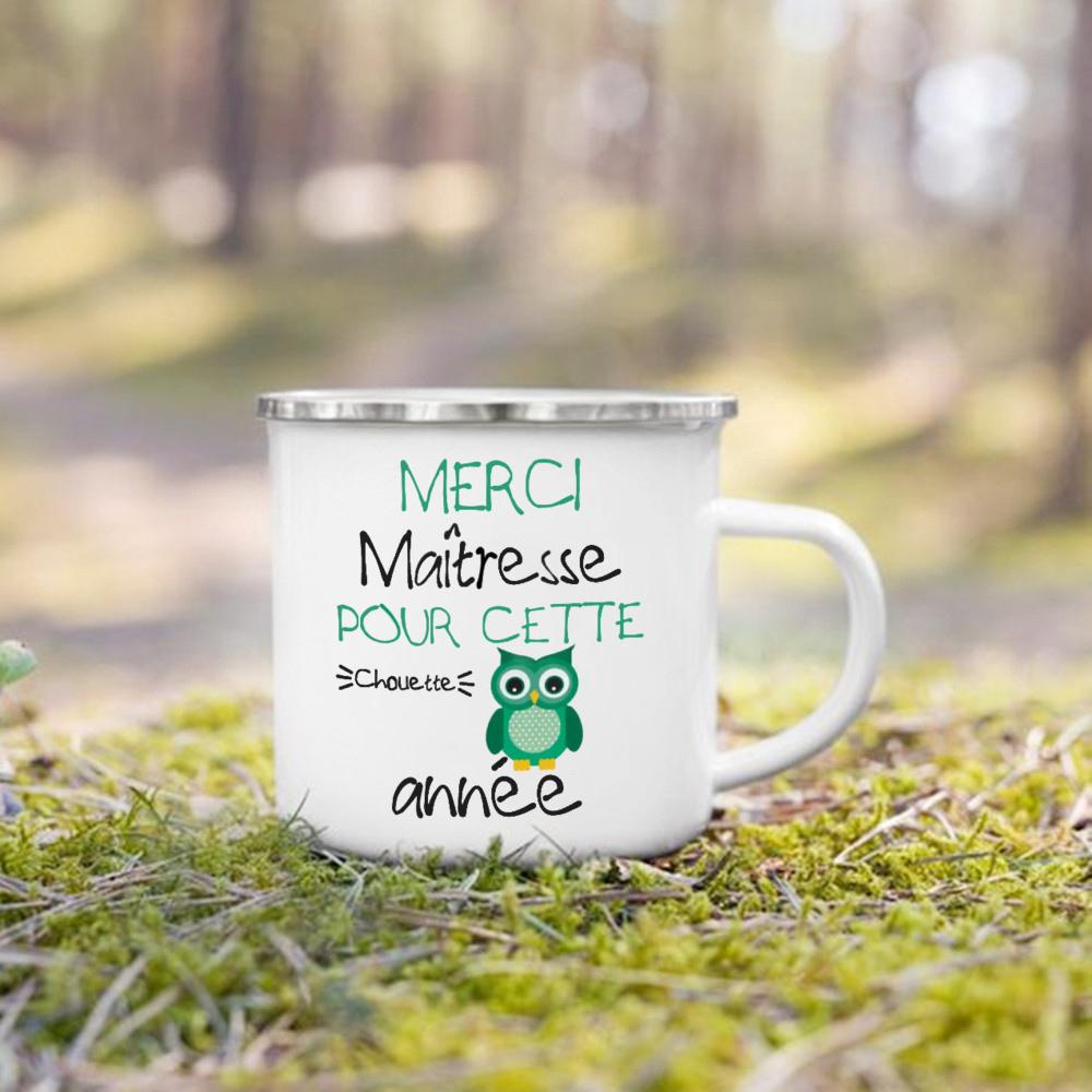 Best Teacher In The World French Print Mug Coffee Cup Drinks Camping Enamel Mugs Teacher's Day Graduate Thanks Gift for Teachers