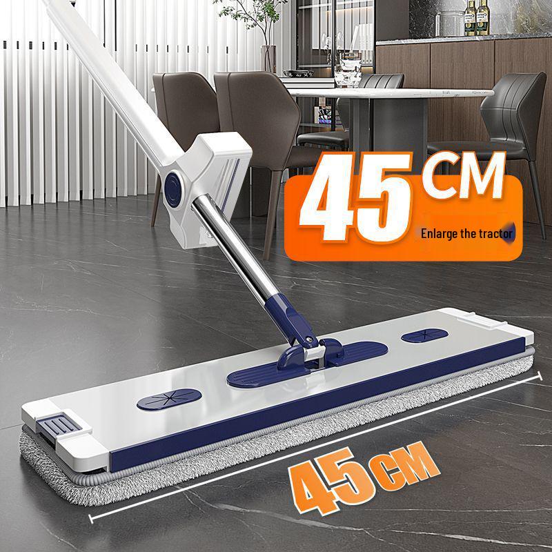 

Швабра с плоской насадкой без рук и складным ведром, двойного назначения для сухой и влажной уборки, идеально подходит для дома и автомобиля. 4 Cloths + Bucket