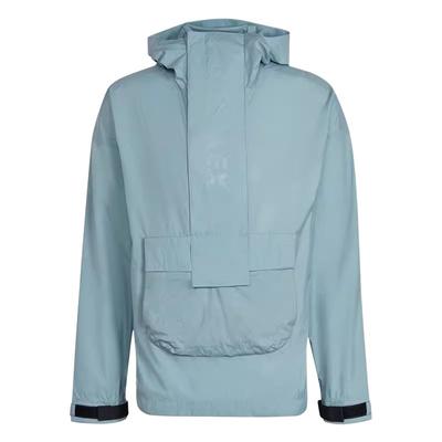 Solid Color Casual Hooded Sports Breathable Long Sleeve Jacket Men Jacket Light-Gray Blue HA7691