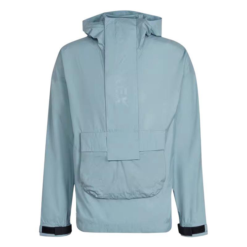 

Adidas Однотонная повседневная спортивная дышащая куртка с капюшоном и длинными рукавами Мужская куртка светло-серая синяя HA7691 XS