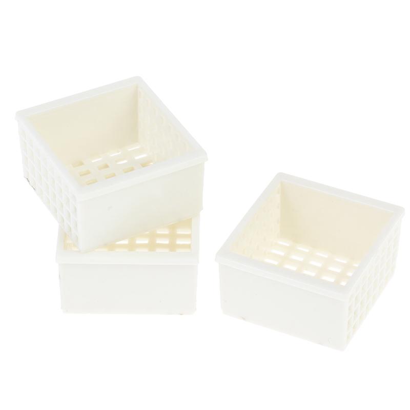 3Pcs 1/12 Dollhouse Miniature Plastic Frame Hand-Woven Storage Basket Decoration