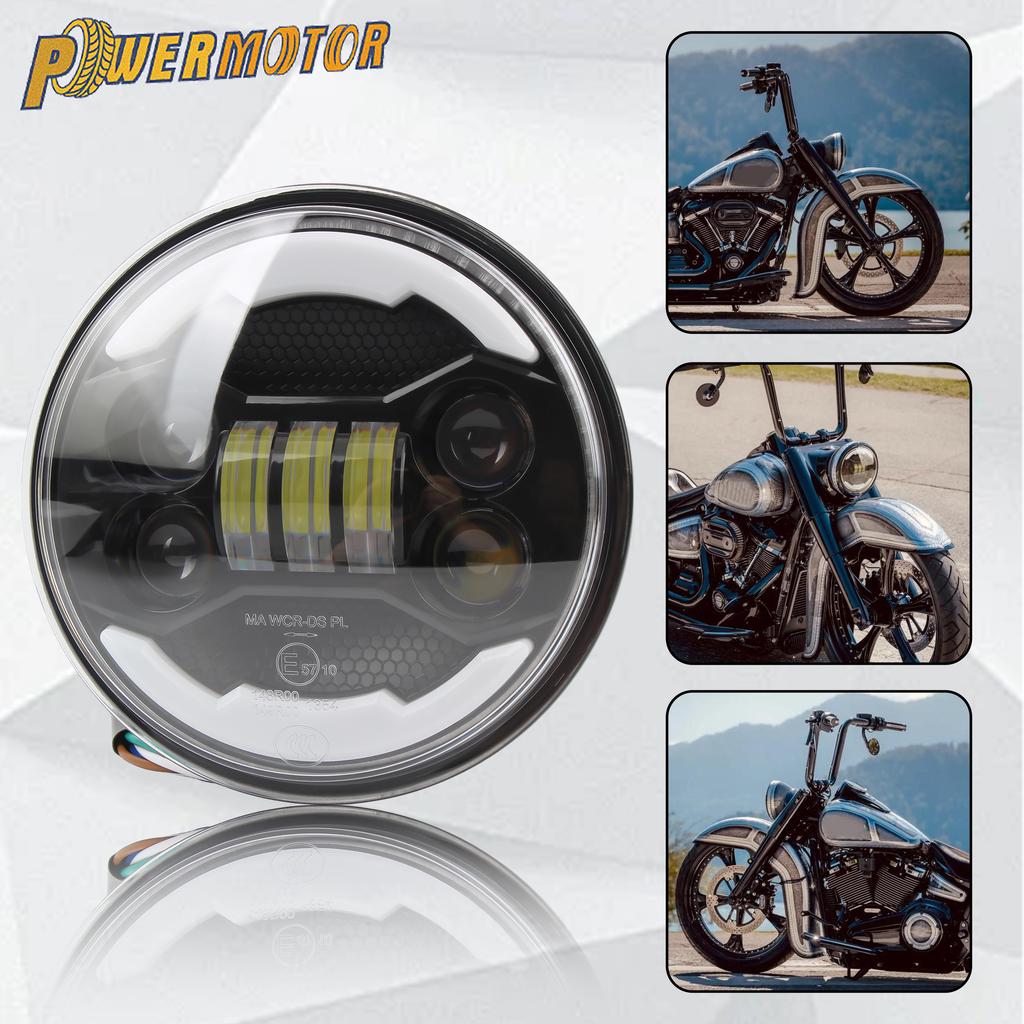 For Harley Sportster 5 3/4"LED Headlamp 5.75 Inch Motorcycle DRL LED Headlight XL883 FXCW Supermoto Motorbike Modification Parts