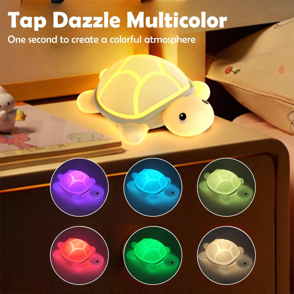 D2 Novelty Turtle Silicone Night Light Colorful Baby Nursery Sleeping Nightlights For Kids Beside Table Lamp Lamp For Room Decor