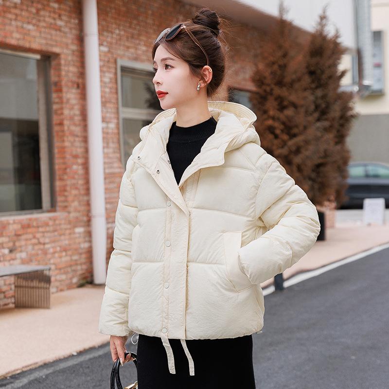 

2025 short winter new padded jacket women s thickened down padded jacket women s Korean version of loose bread jacket padded jacket women XXL off білий колір