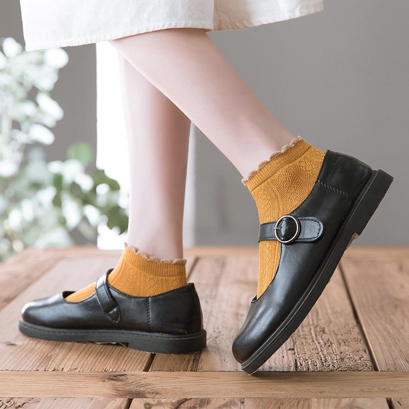 Women's Thin Lace-Trim Sock, Single Shoe Style for Spring/Summer/Autumn - Cute Japanese Lolita Design
