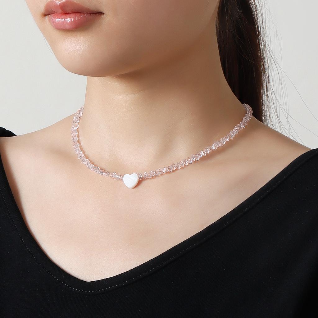 Jewelry Windshield Crystal Handmade Beaded Necklace Women'S Light Luxury High-End Clavicle Chain