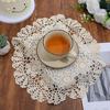 Crochet Doilies for Tables, 15.7inch/40cm Vintage Handmade Doilies for Furniture, Cotton Round Knitted Lace Placemats for Home Kitchen Dining Room