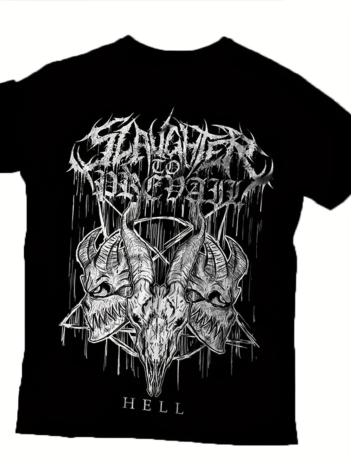 

SLAUGHTER to PREVAIL Heavy Metal Logo T-Shirt for & - Black Merch with Iconic Star & Skull Graphics XXL