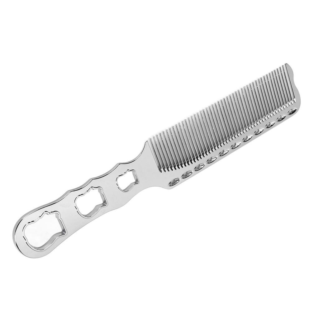 Metal Hair Comb Aluminum Fine Tooth Hair Cutting Flat Top Clipper Comb for Professional Stylists and Barbers