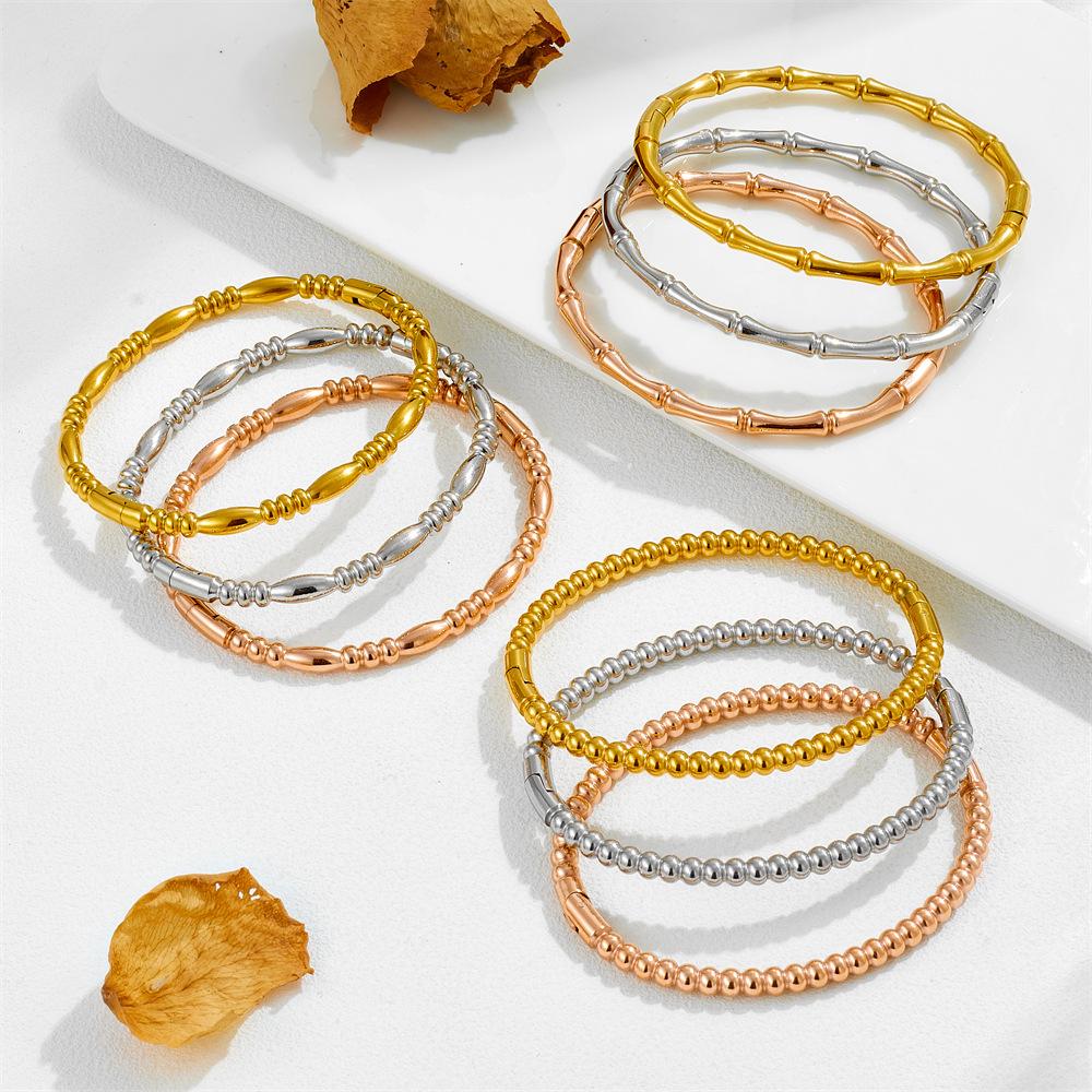 2026 Fashion Bamboo Light Luxury High-end Bracelet Women, Versatile Simple Round Beads Personalized Ins Wind Bracelet