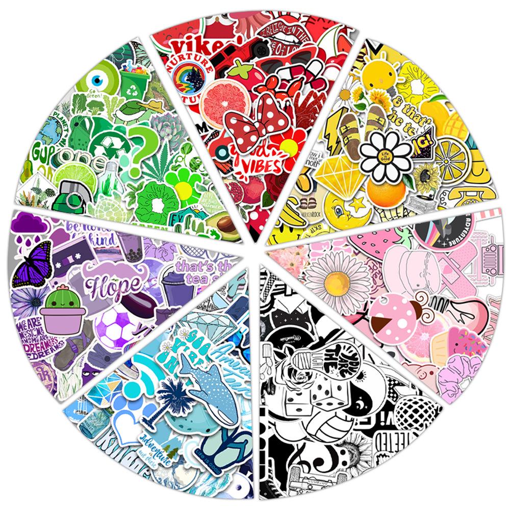 

50 Водонепроницаемых желтых, синих и розовых наклеек на чемодан в стиле граффити (50 листов) 34 pieces of unique design suitcase stickers