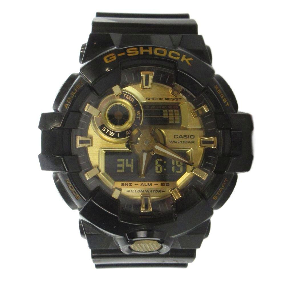 CASIO Quartz Watch G-SHOCK GA-710GB, Analog-Digital, Logo, Calendar, Black, Men's GY18 /MQ