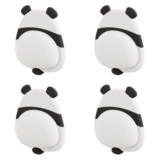 

4/8Pcs Animal Dog Penguin Self-Adhesive Door Cat Panda Back Wall Bumper Stopper Wall Protector Anti-collision Silencer Panda