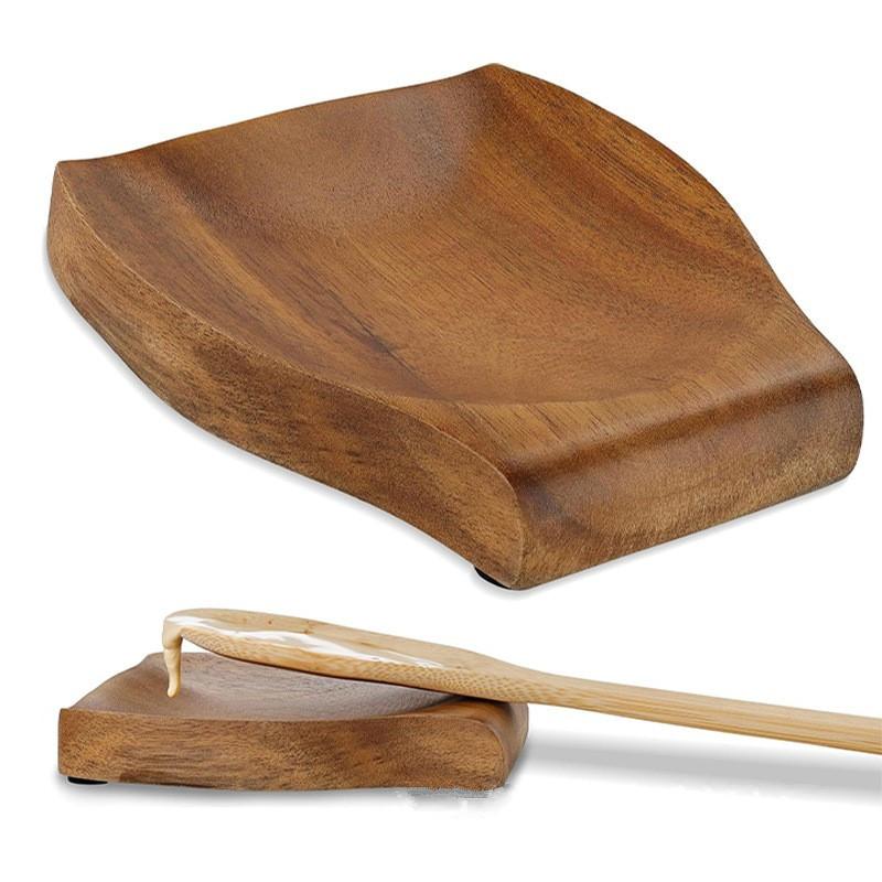 Multiuse Wooden Spoon Holder Rest Tableware Holder For Home Kitchens And Dining Table Utensil Unique And Practical Design