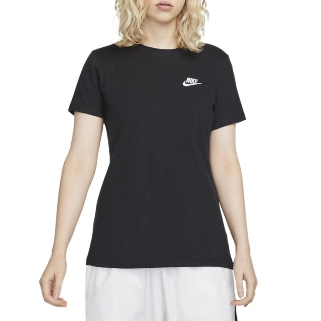 Nike Solid Logo Casual Sports Short Sleeve T-Shirt Women Tops Black DN2393-010