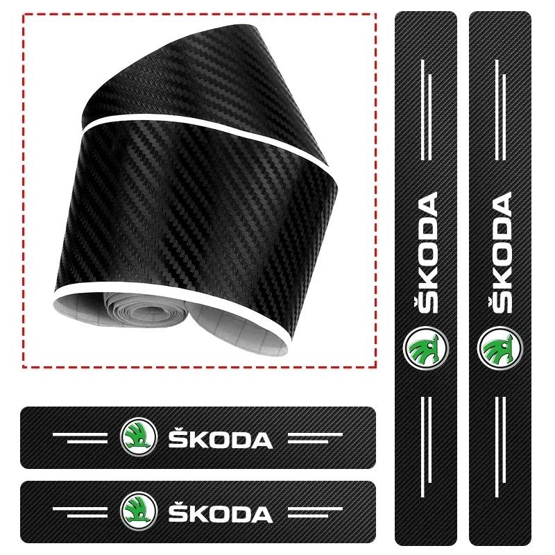 HLLQ9 Car accessories 2007-2023 for Skoda Octavia A5 A6 A7 stainless Stickers protector Door Sill Scuff Plate Threshold Welcome Pedal
