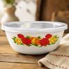 Floral Enamel Mixing Bowl Chinese Rose Print Instant Noodle Bowl  Office Lunch