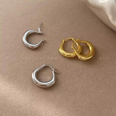 Gold Retro High-End Earrings for Women - New 2024 Hong Kong Style