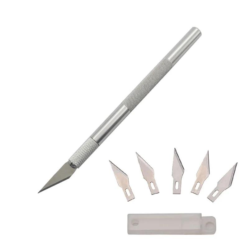 Multicolor Metal Scalpel Knife Tools Kit Non-Slip Blades Engraving Knife Mobile Mobile Phone Film Paper Cut Carving Tools #11