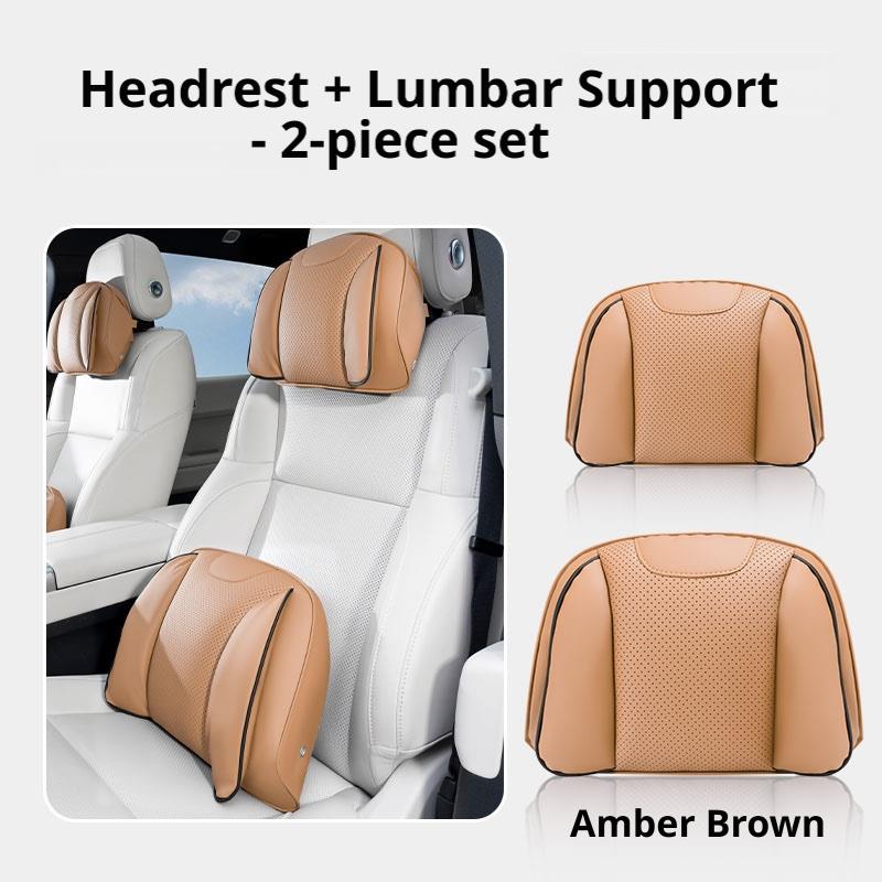 For XPENG Car Headrest Pillow Lumbar Support Nappa Leather Breathable Fit P7 P7+ G6 G7 G9 X9 L03 MONA Car Interior Accessories