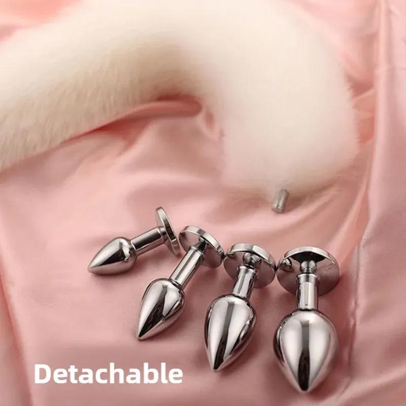 3 Sizes Metal Butt Plug Fox Tail Intimate Toys Bdsm Anal Extender Dilator Sex Shop Products Erotic Games Goods For Adults