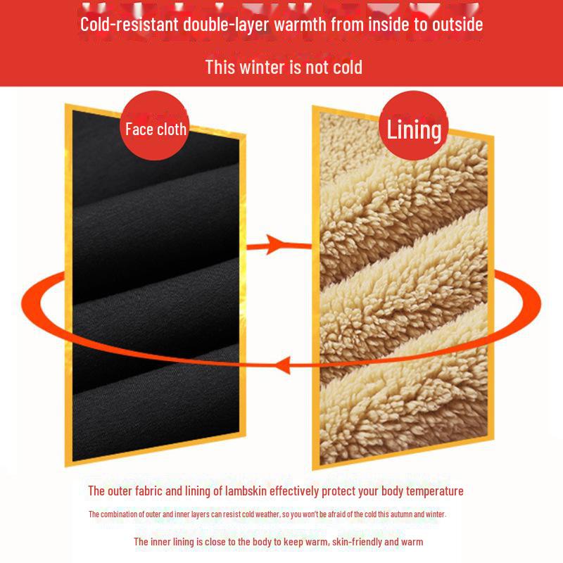 Men's Lambskin Hooded Sweater Cardigan - Warm, Versatile, Zippered, and Thick for Autumn and Winter.