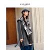 JIU ZI ANNAKOR Women's Plaid Hooded Wool Blend Coat