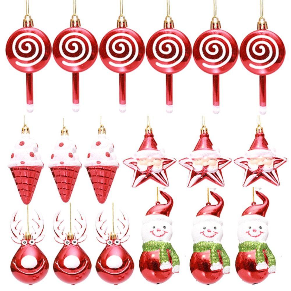 Electroplated Candy Pendant Plastic Xmas Tree Hanging Pendants Crafts Christmas Lollipop  Gift
