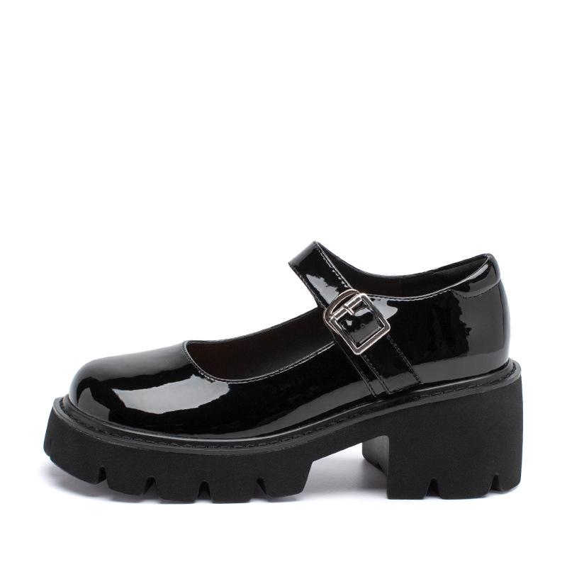 Augustine Einzelne Schuhe 2025 Sommer neu Dicke Ferse Französischer Damenstil jk Britische kleine Lederschuhe Studenten Slipper