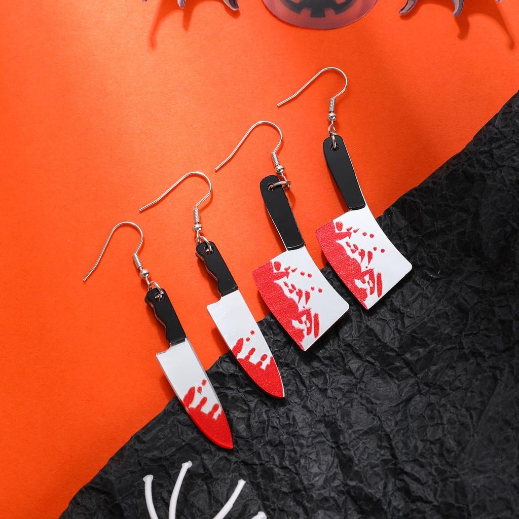

Acrylic Unique Halloween Earrings With Cartoon Skulls Pumpkins And StyleB