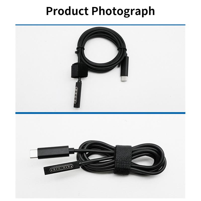 15V 3A Surface Connect To Type C Pd Fast Charging Cable Compatible For Microsoft Surface Pro 8/7/6/5/4/3 Go3/2/1 Laptop4/3/2/1