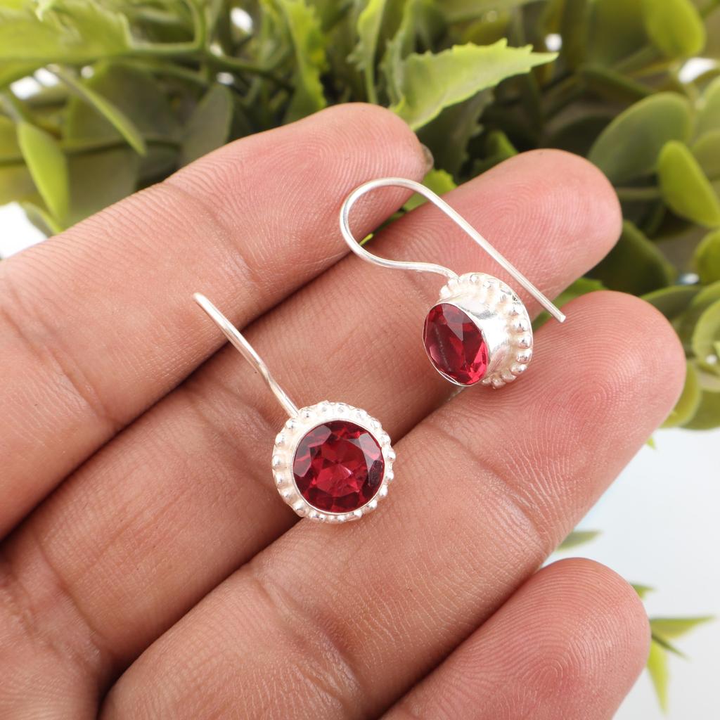 Rosa Rubellit Edelstein Ohrringe Schmuck, Handgefertigte Wunderschöne Silberohrringe, 925 Sterling Silber Schmuck Für Hochzeitsgeschenk