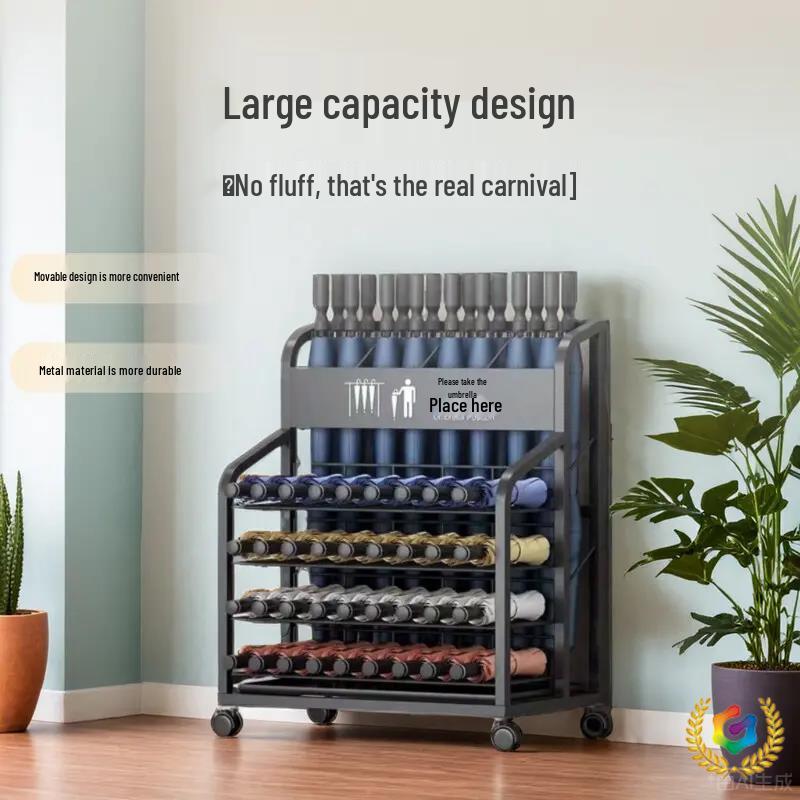 Commerciële Paraplubak met Grote Capaciteit en Afdruiprek voor Kantoor, Hotellobby, Klaslokaal of Entree.